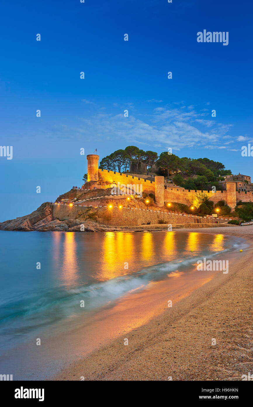 Mmedieval castle at Tossa del Mar, Costa Brava, Catalonia, Spain Stock Photo