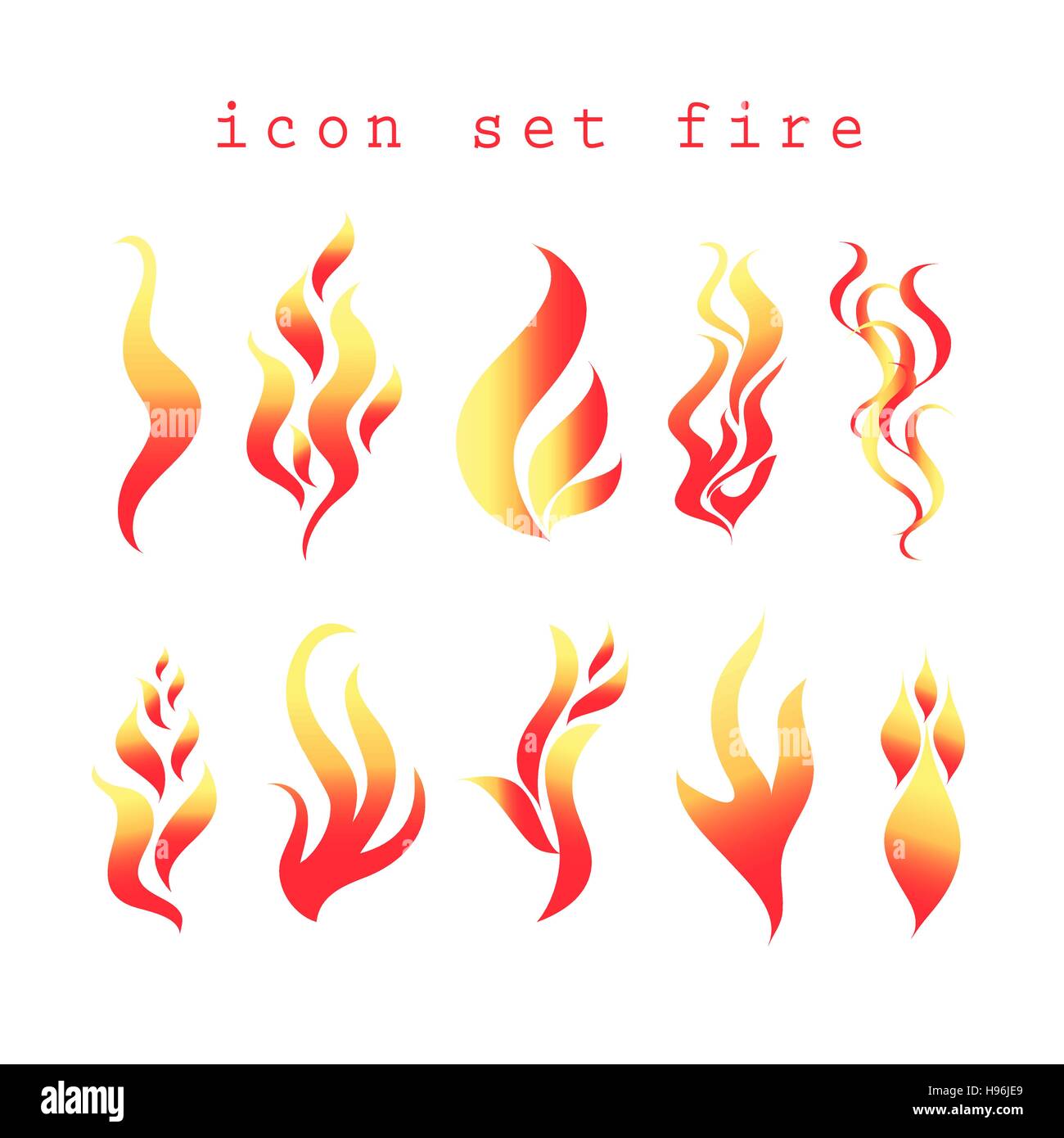 Vector icons set fire on a white background Stock Vector Image & Art ...
