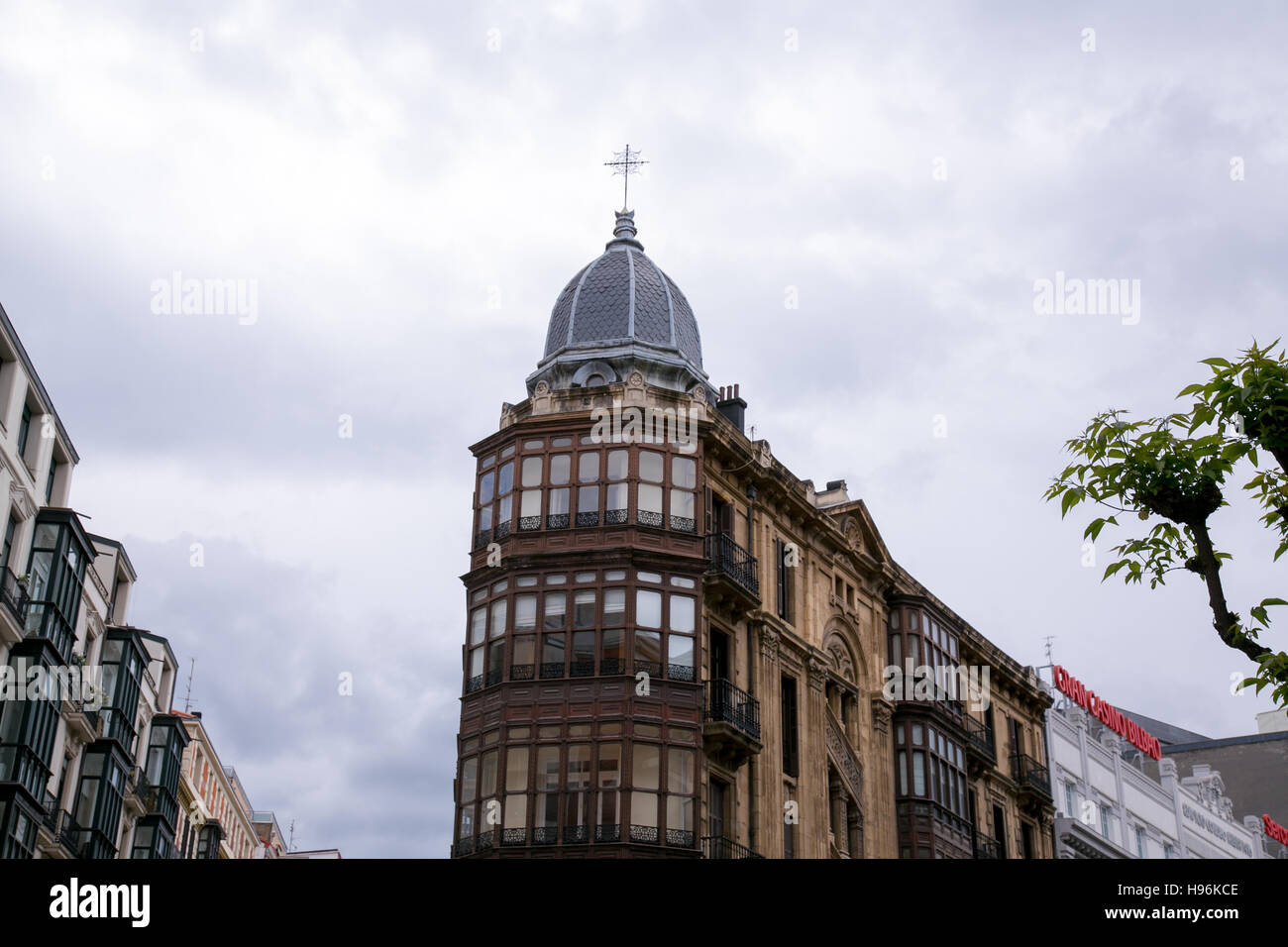 Dome at the top of a building in Bilbao, Spain Stock Photo Alamy