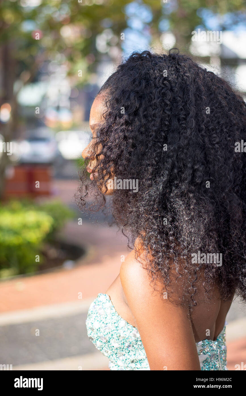 Beautiful Barbadian Model doing a Photoshoot in Bridgetown Barbados Stock Photo