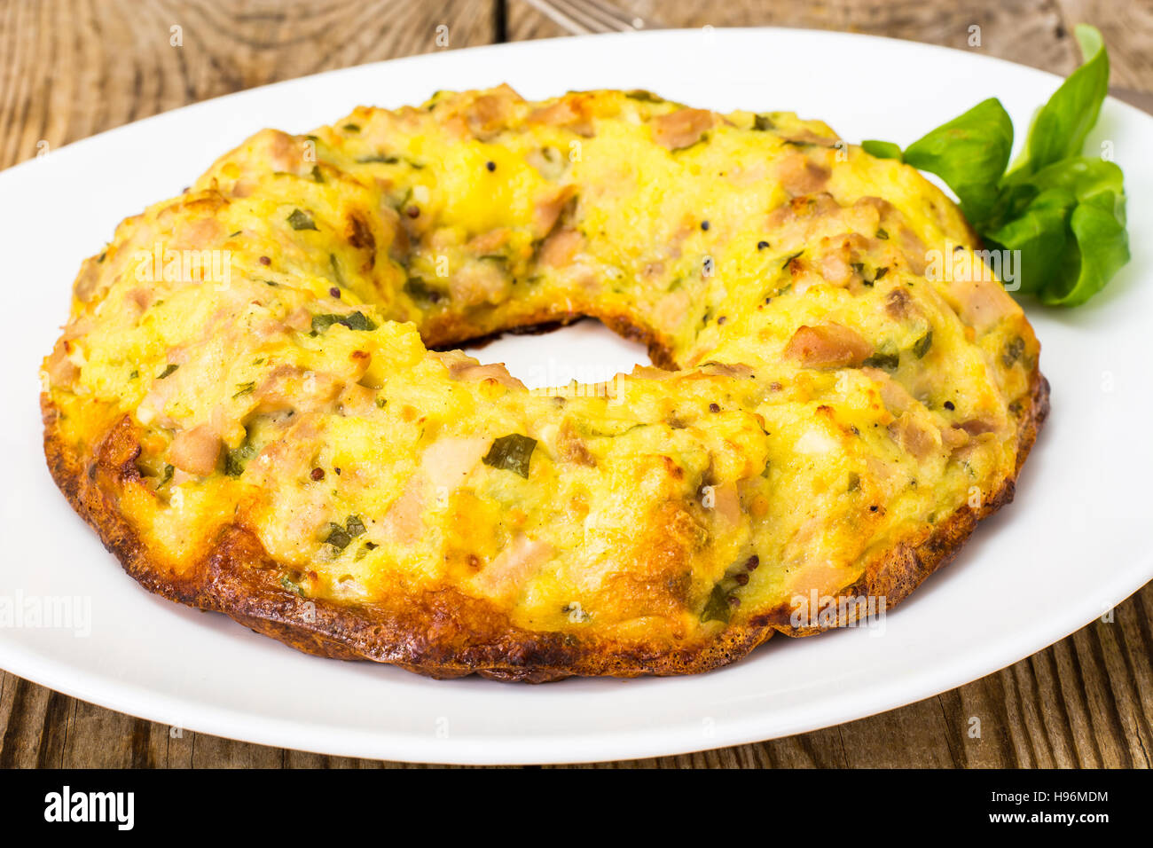Snack cake with meat and cheese. Studio Photo Stock Photo Alamy