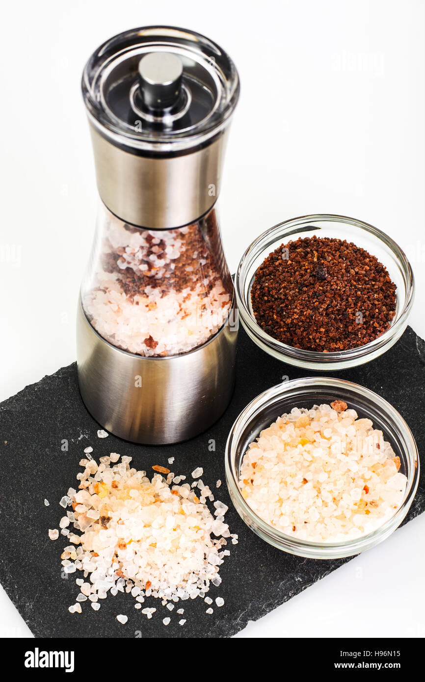 Stylish mill for coarse salt and pepper Studio Photo Stock Photo Alamy