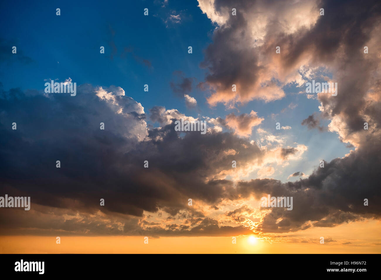 Clouds in sky at dusk Stock Photo - Alamy