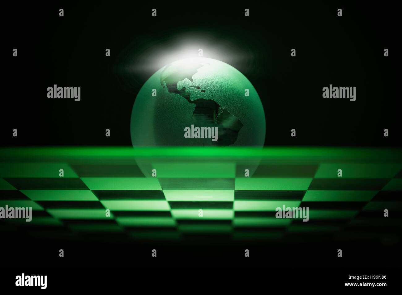 Globe on chess board Stock Photo - Alamy