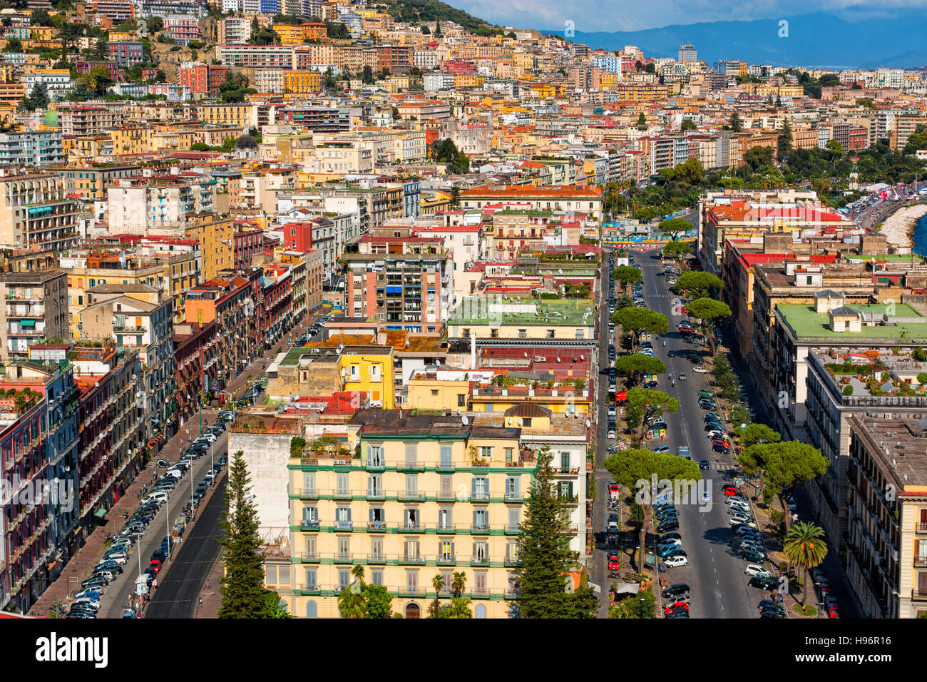 Overview of Naples , Italy Stock Photo