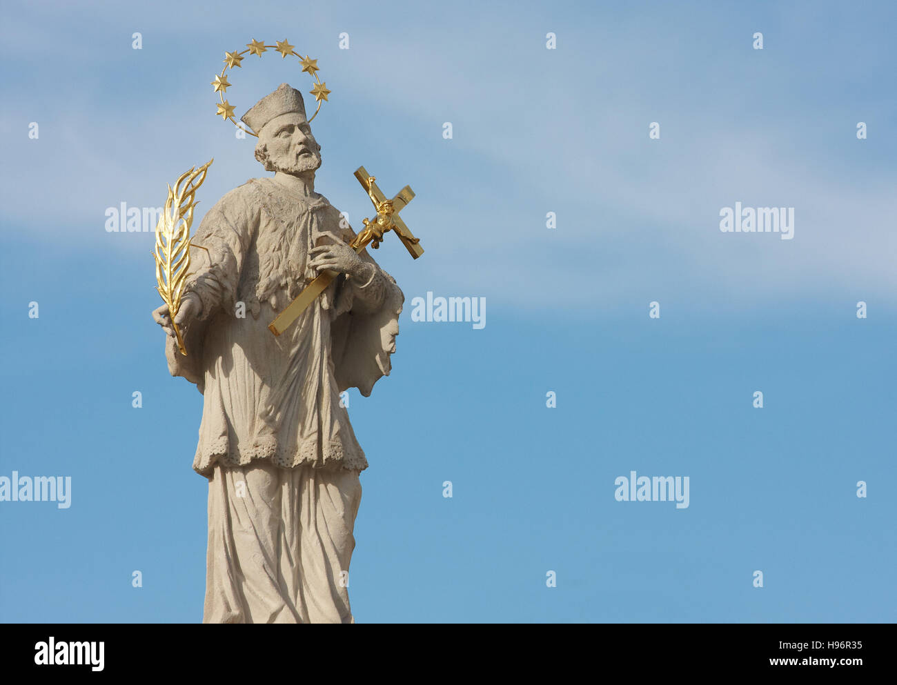 Statue of St. Nepomuk, Scheibbs, Mostviertel Region, Lower Austria, Austria Stock Photo