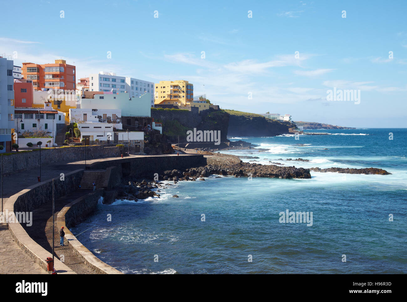 Coastal area in Bajamar, Tenerife, Spain Stock Photo