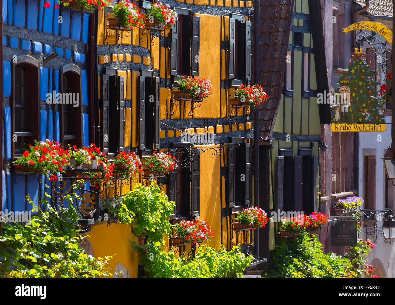 The village of Riquewihr in Alsace, France Stock Photo