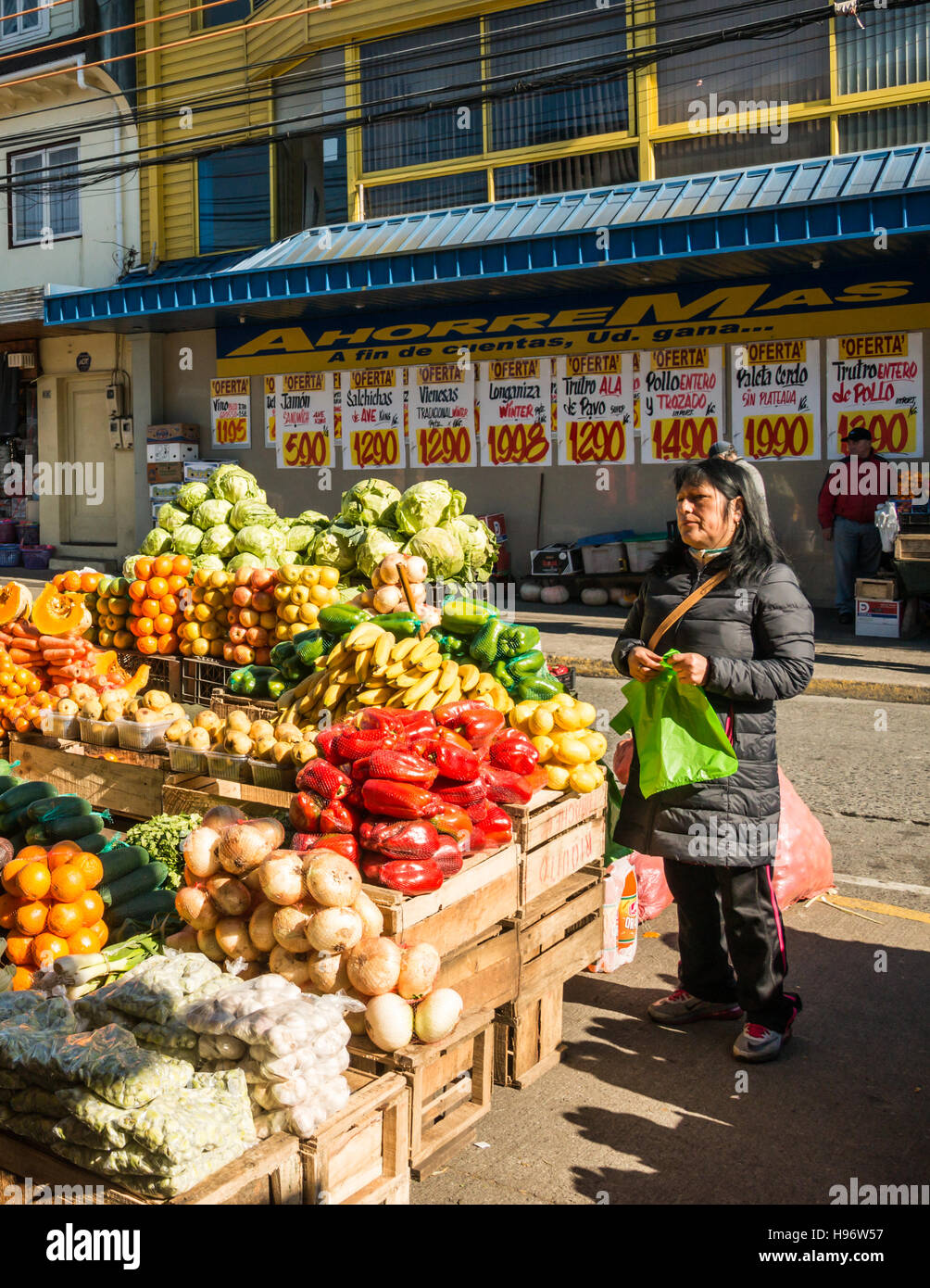 Fruit Market in  Puerto Montt Chile Stock Photo