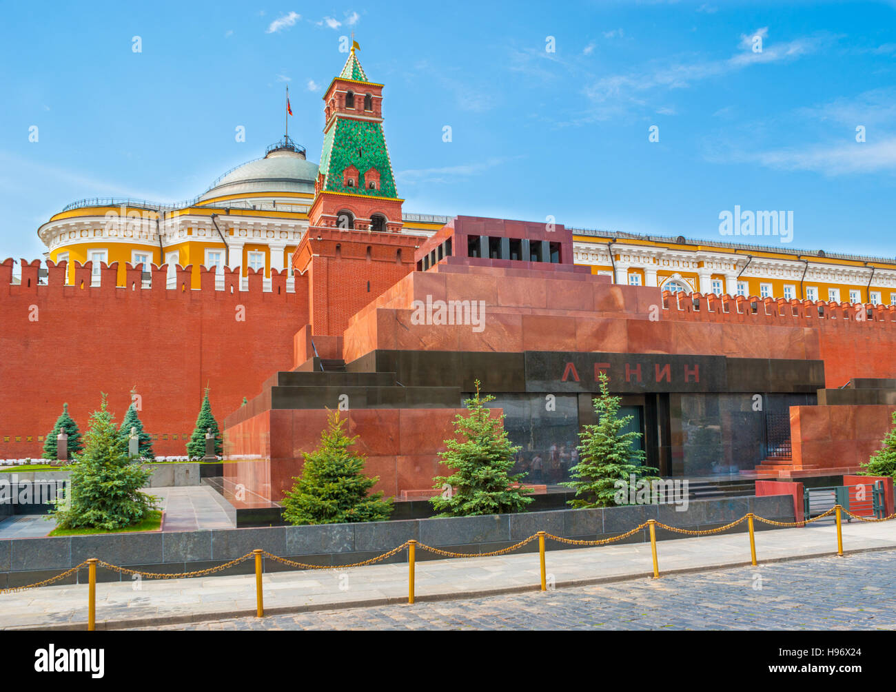 Lenin's Mausoleum also known as Lenin's Tomb, situated on the Red Square Stock Photo