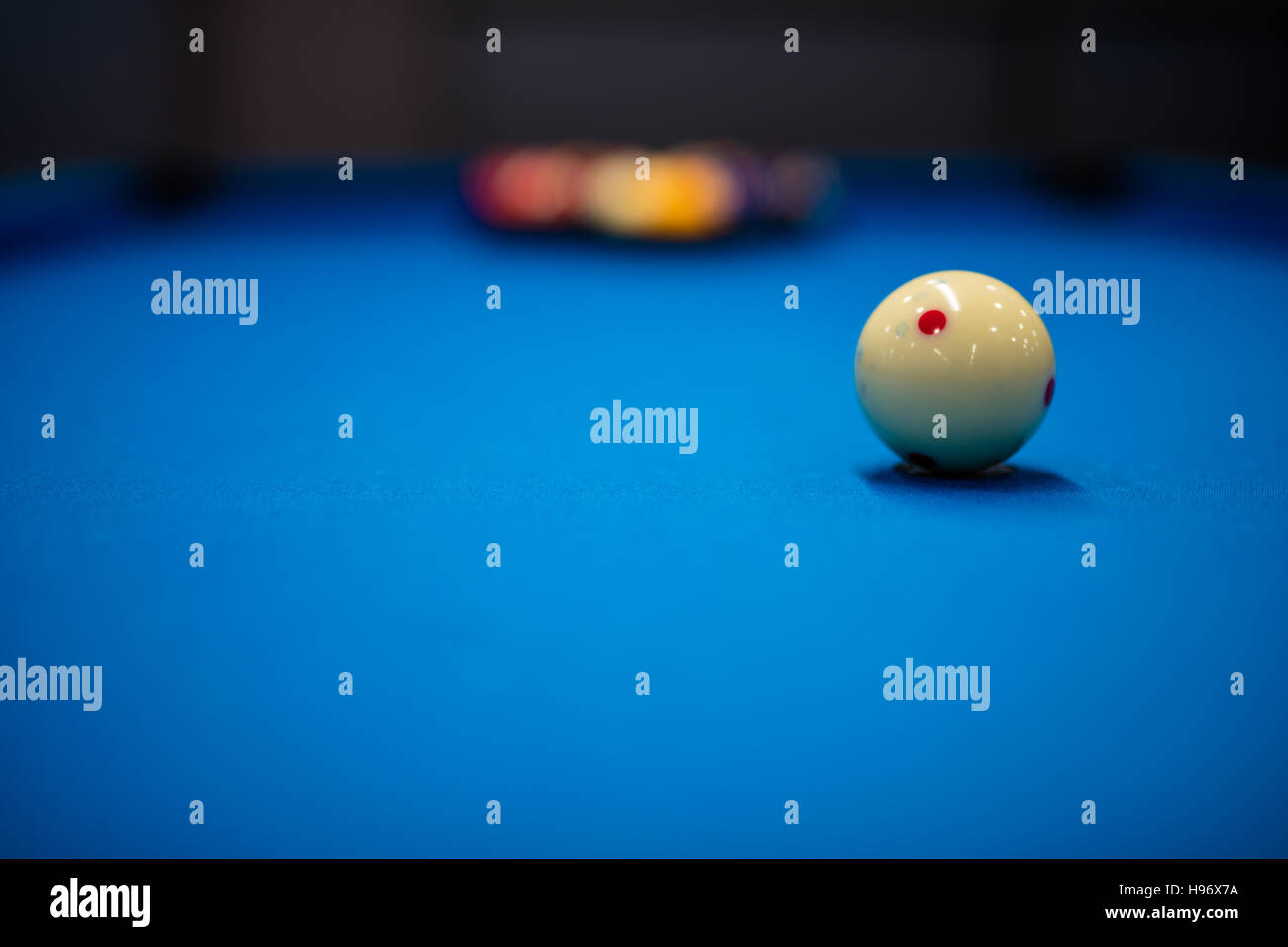 Eight balls billiards. Pool picture shoot with short focus for art vision. Stock Photo