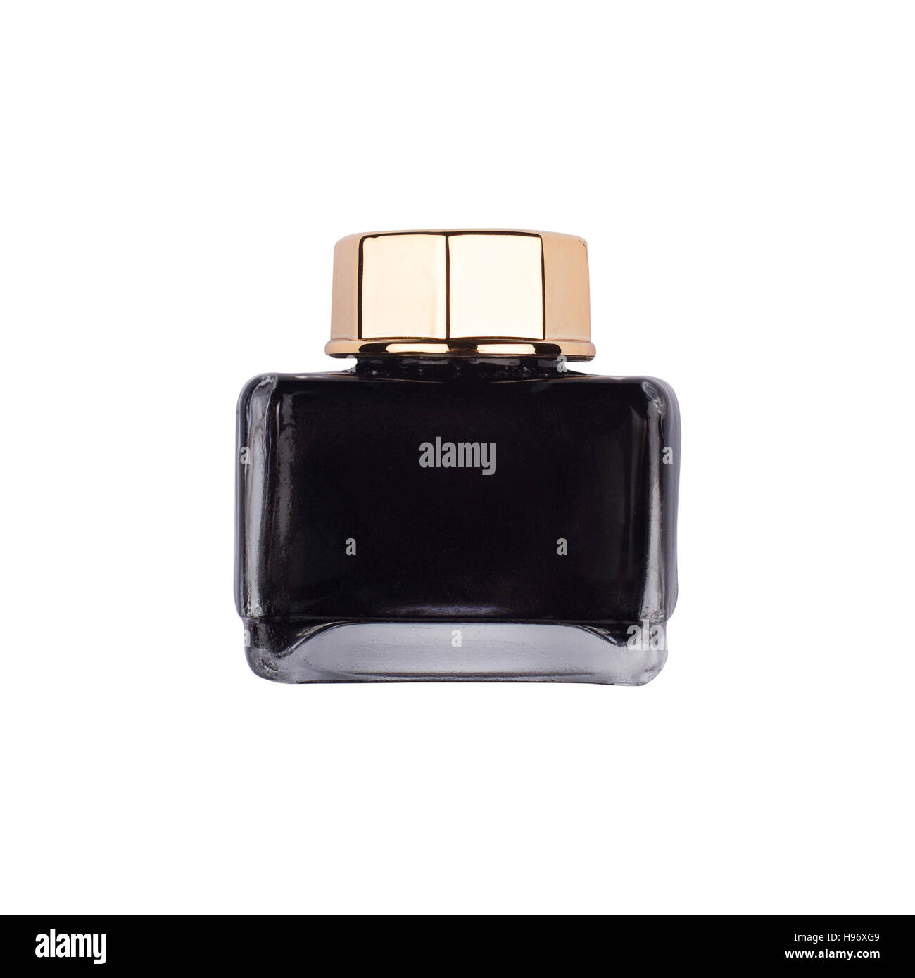 Download front view of black ink bottle with golden metallic cap ... Yellowimages Mockups