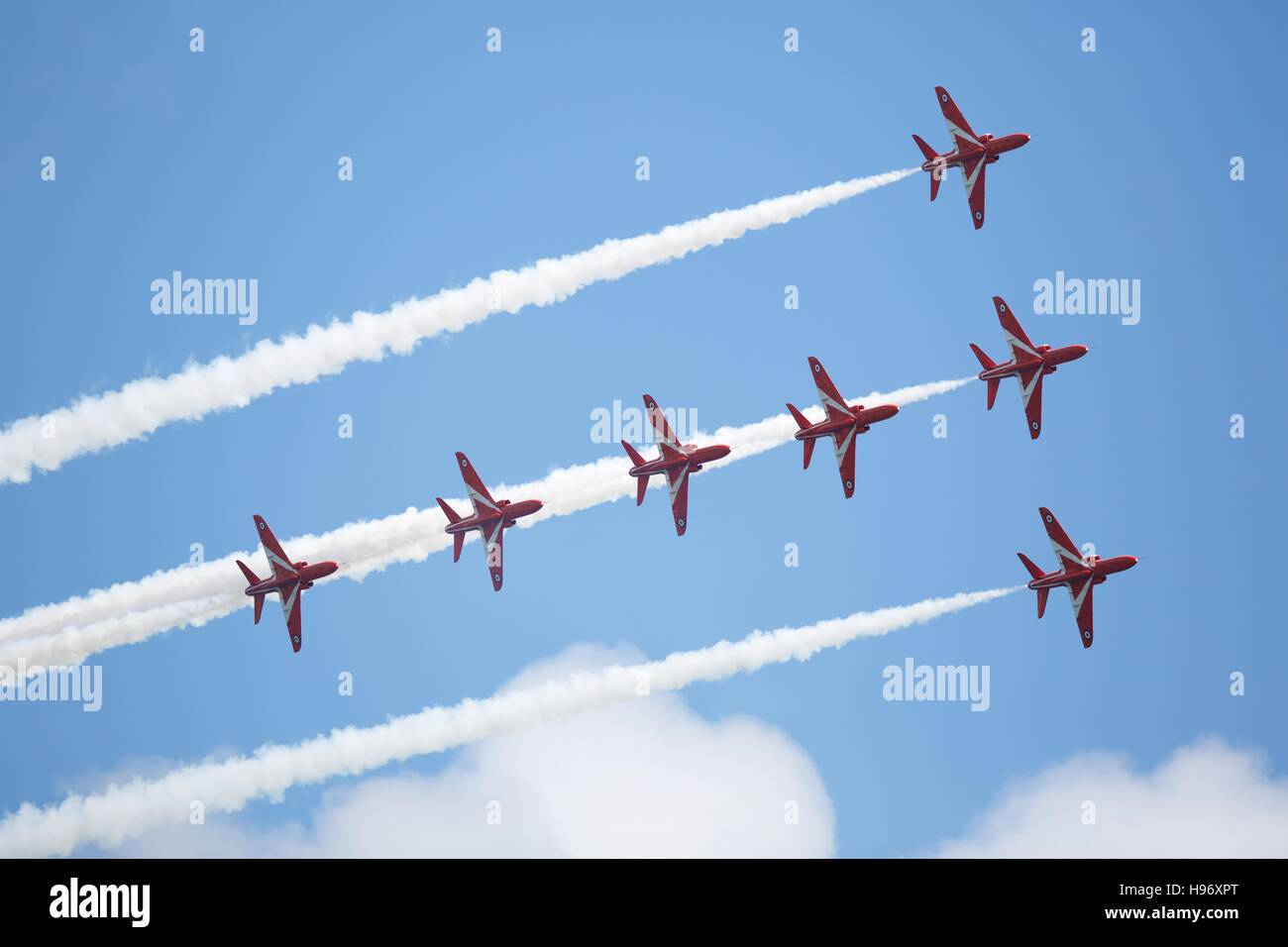 Les Diables Rouges Aerobatic Patrol The Red Arrows aerobatic display team Stock Photo - Alamy