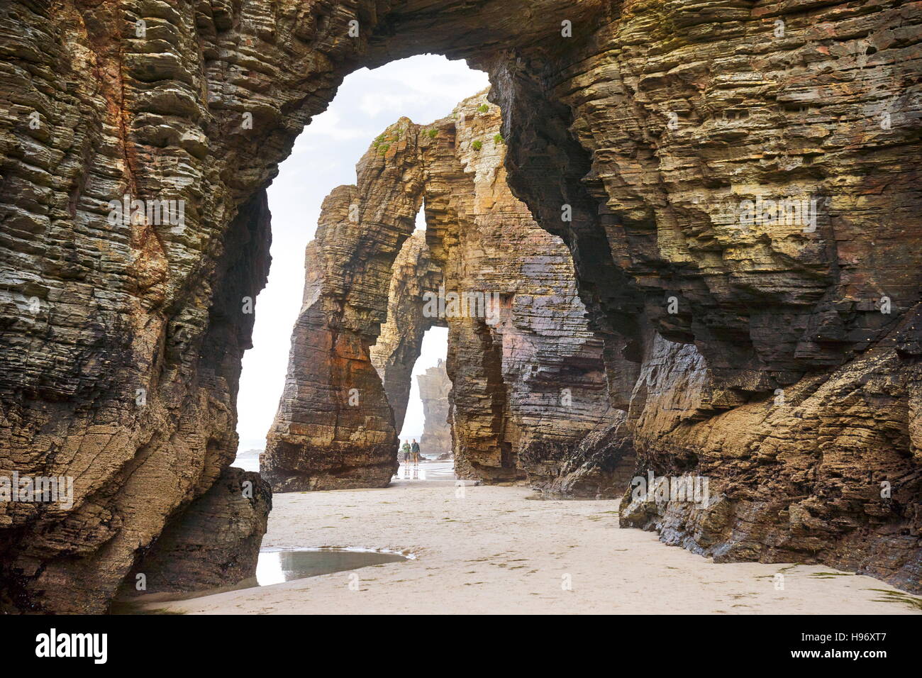 Beach of the cathedrals, Praia As Catedrais, Ribadeo, Spain Stock Photo