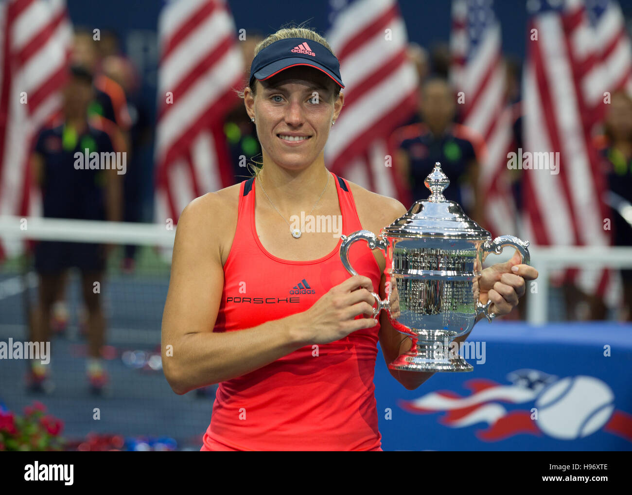 Winner Angelique Kerber Ger With Her Trophy At The Us Open 16 Championships In Flushing Meadows New York Usa Stock Photo Alamy