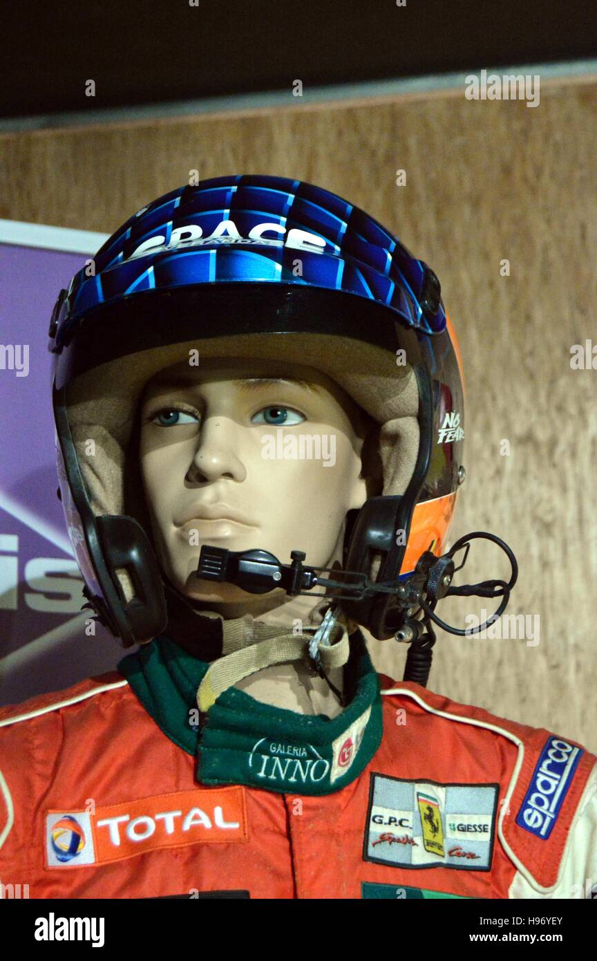 Formula one driver headset with earphone and microphone Stock Photo Alamy