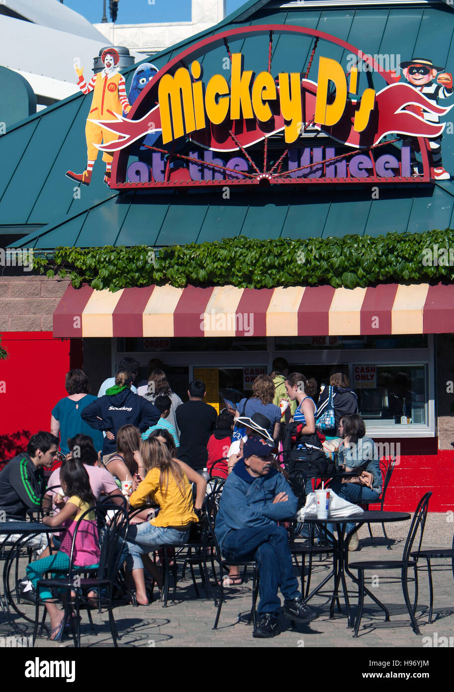 Mickey D's At The Wheel McDonalds hamburger restaurant Chicago Illinois USA Stock Photo