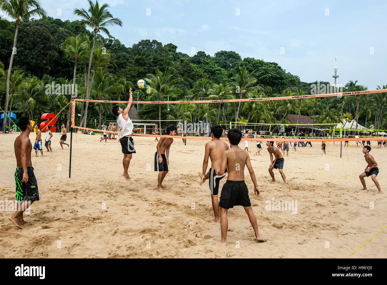 Volleyball Siloso Beach Singapore Stock Photo Alamy
