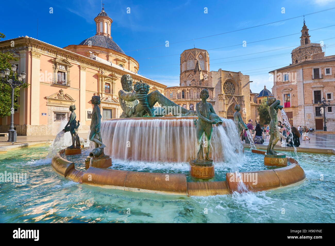 Spain - Turia fountain, Valencia, Spain Stock Photo