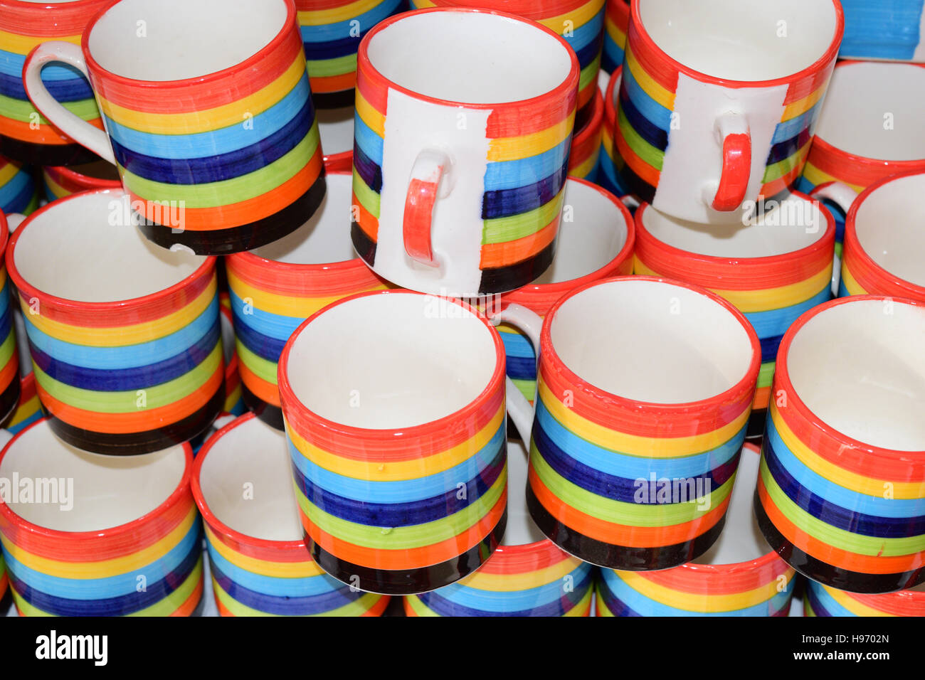cups colurful designer cup colors Stock Photo