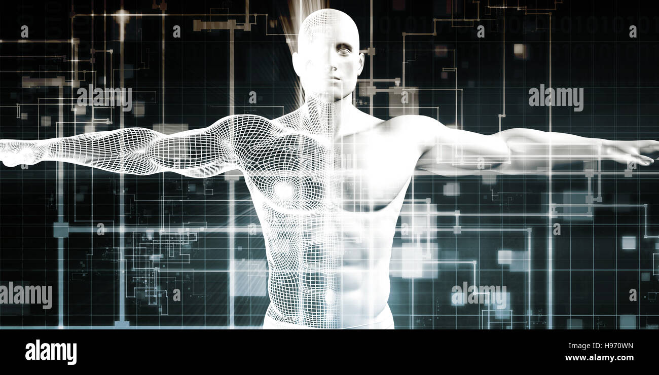 Modern Communication Technology with High Tech background Stock Photo ...