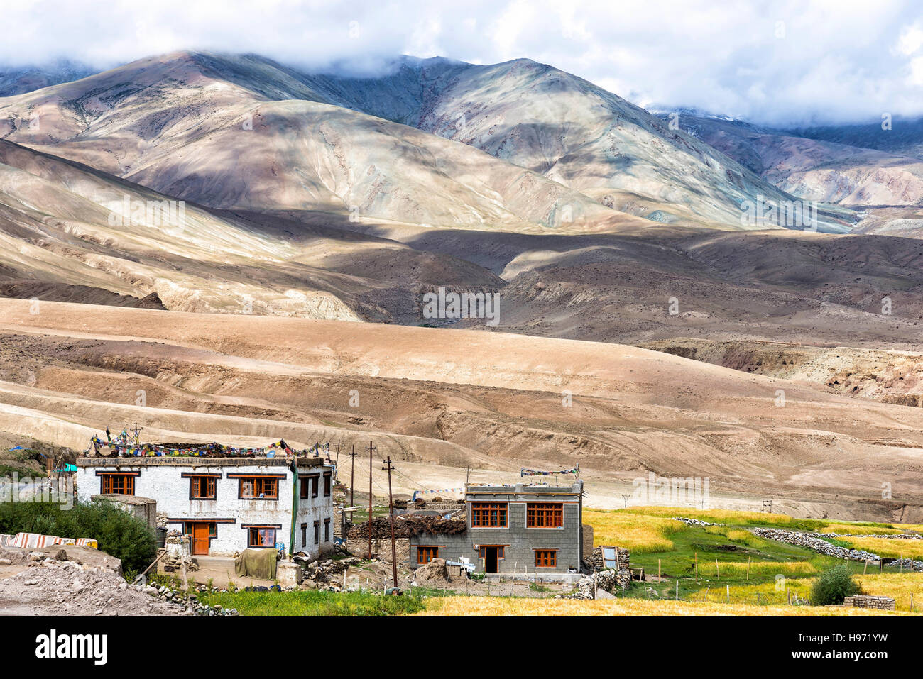 Mountain landscape near Rumste village in Ladakh region, India. Ladakh is the highest altitude plateau region in India Stock Photo
