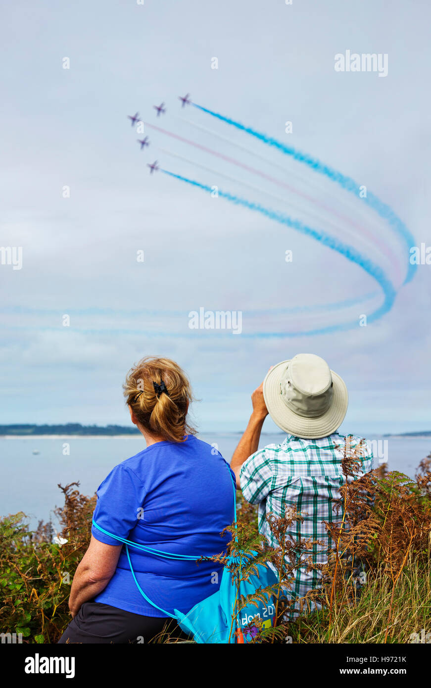 The red arrows in the Isles of Scilly,Cornwall,UK Stock Photo