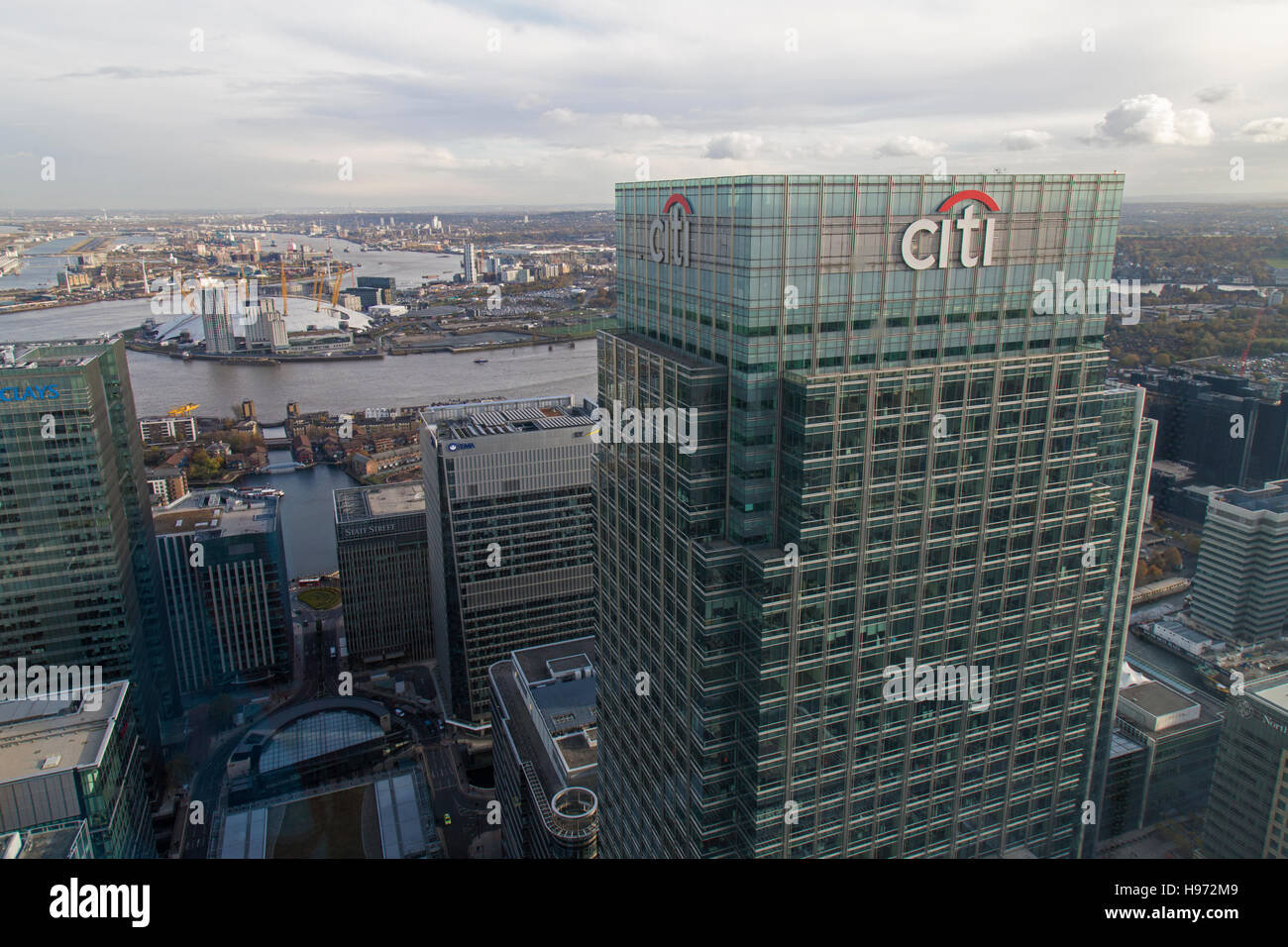 UK headquarters of CITI bank at 25 Canada Square, Canary Wharf, London