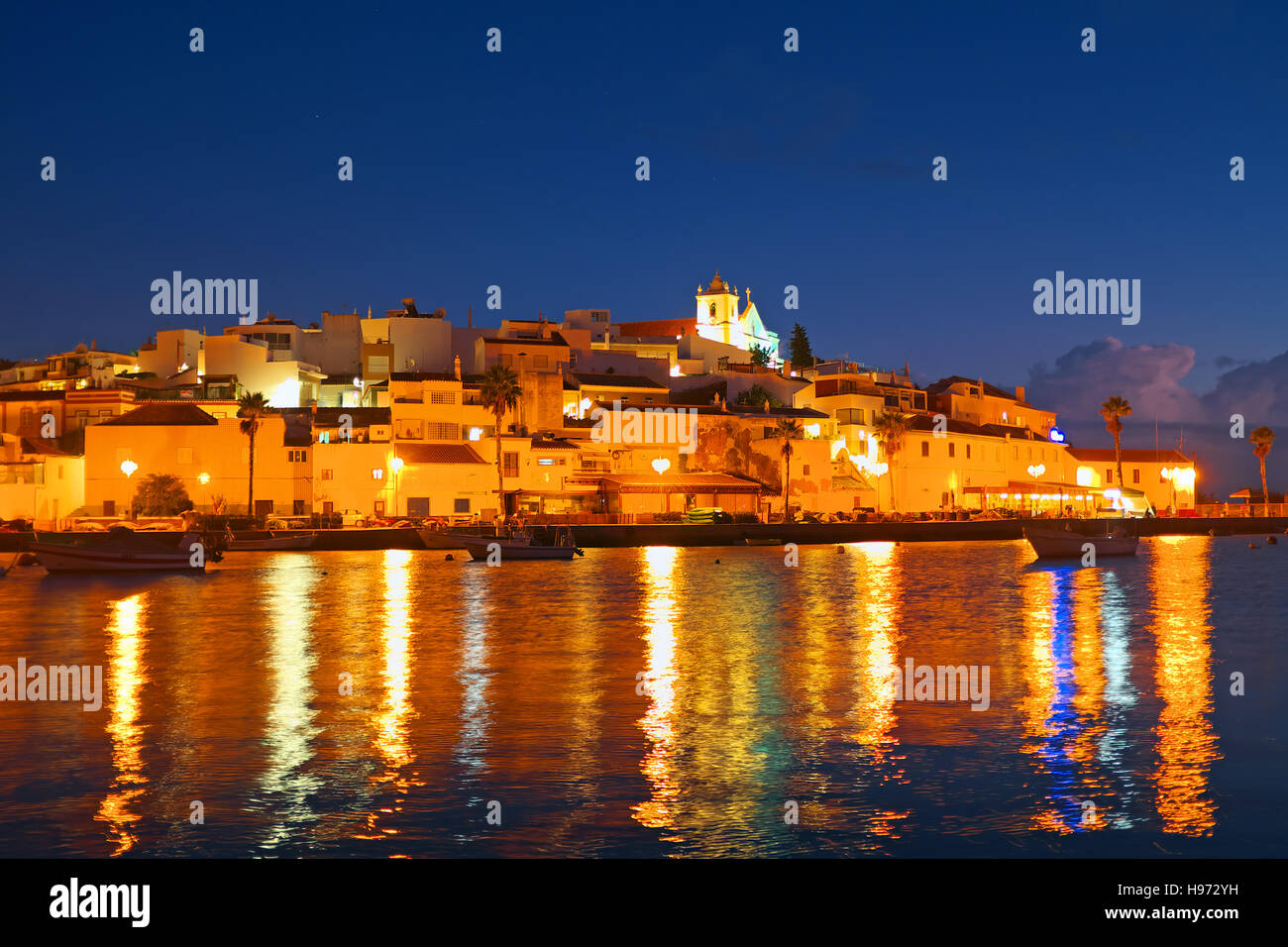 The village Ferragudo in the Algarve Portugal at sunset Stock Photo Alamy