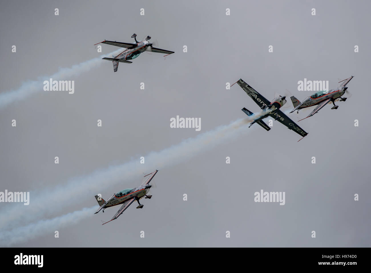 'Crazy Flying' by The Blades Aerobatic Team. Stock Photo