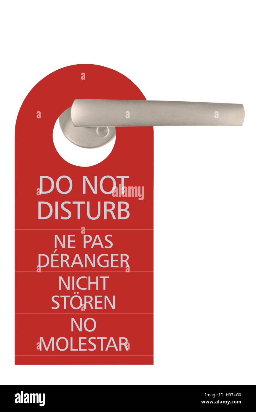 Large Do Not Disturb Tag And Door Handle, Isolated, English, French
