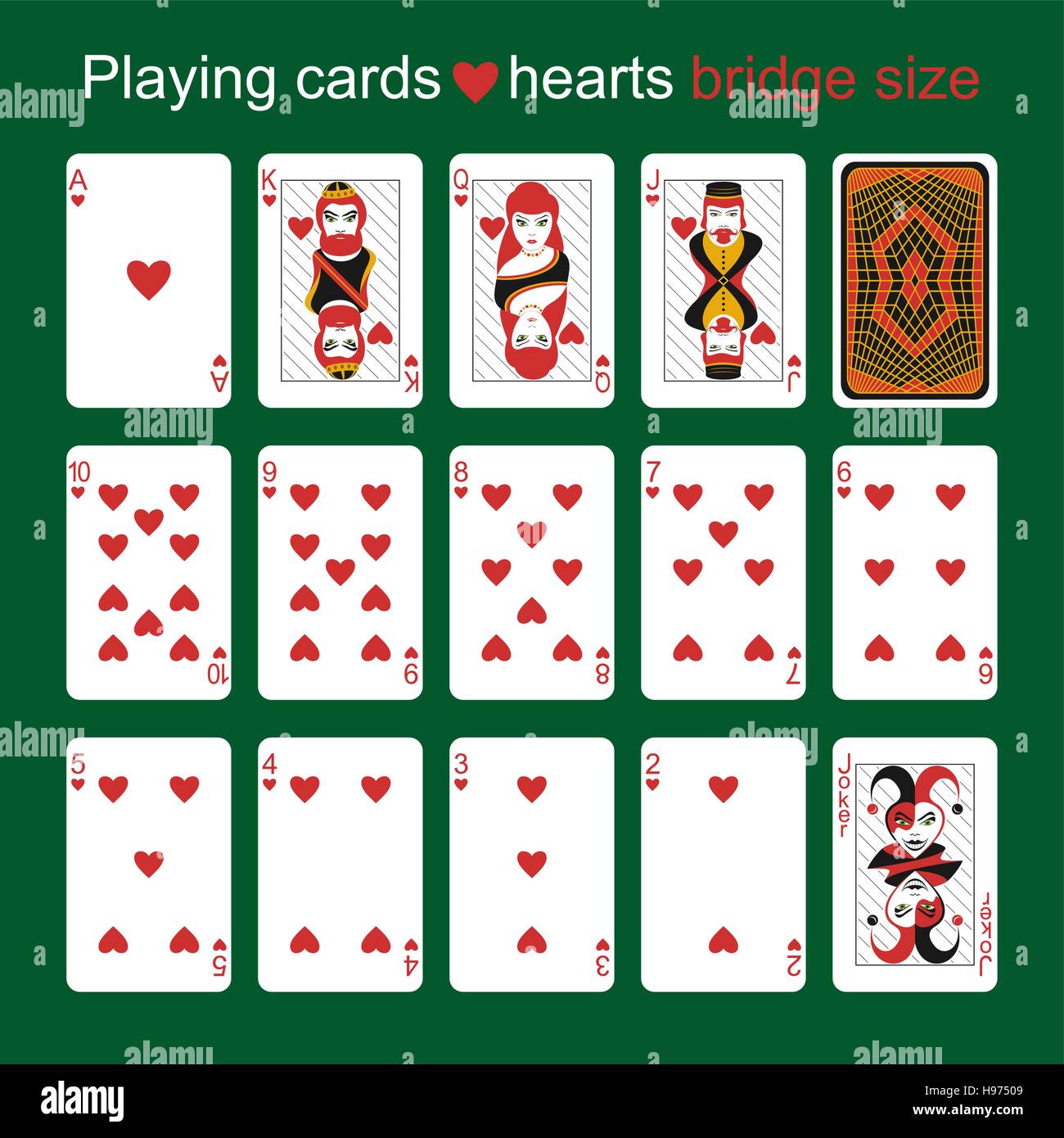 Playing cards. Hearts. Bridge size Stock Vector Image & Art Alamy