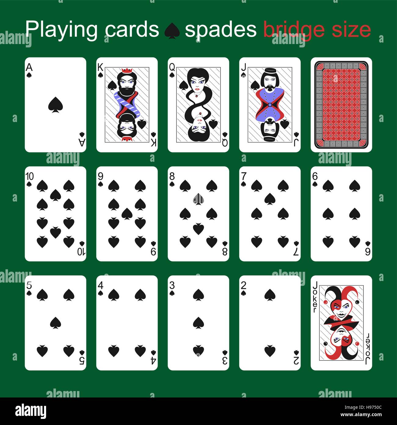 Playing cards. Spades. Bridge size Stock Vector Image & Art Alamy