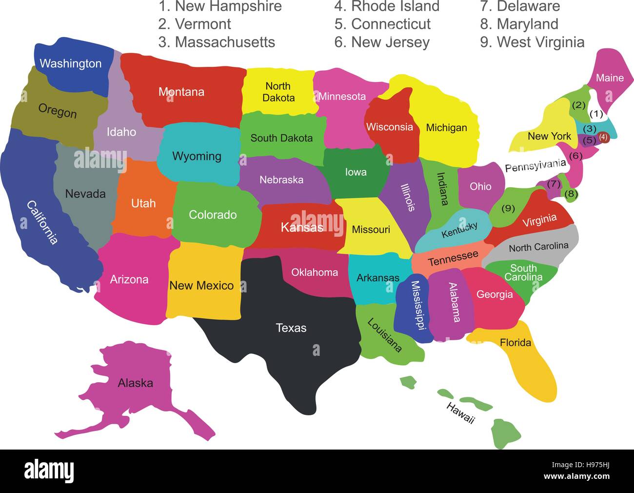 United States Map Stock Vector Image & Art - Alamy