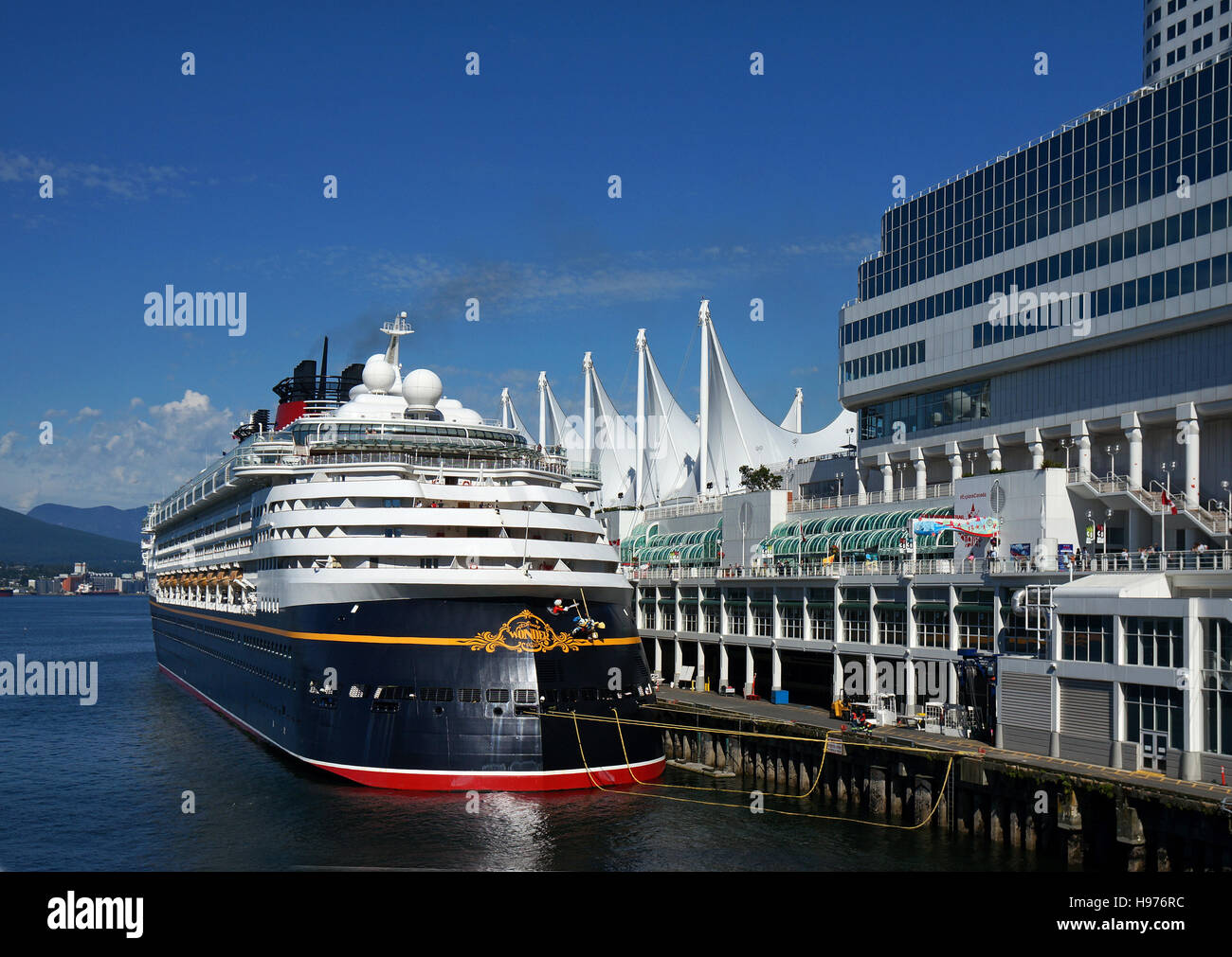 Cruise ship Disney Wonder at Canada Place in Vancouver, Canada Stock Photo