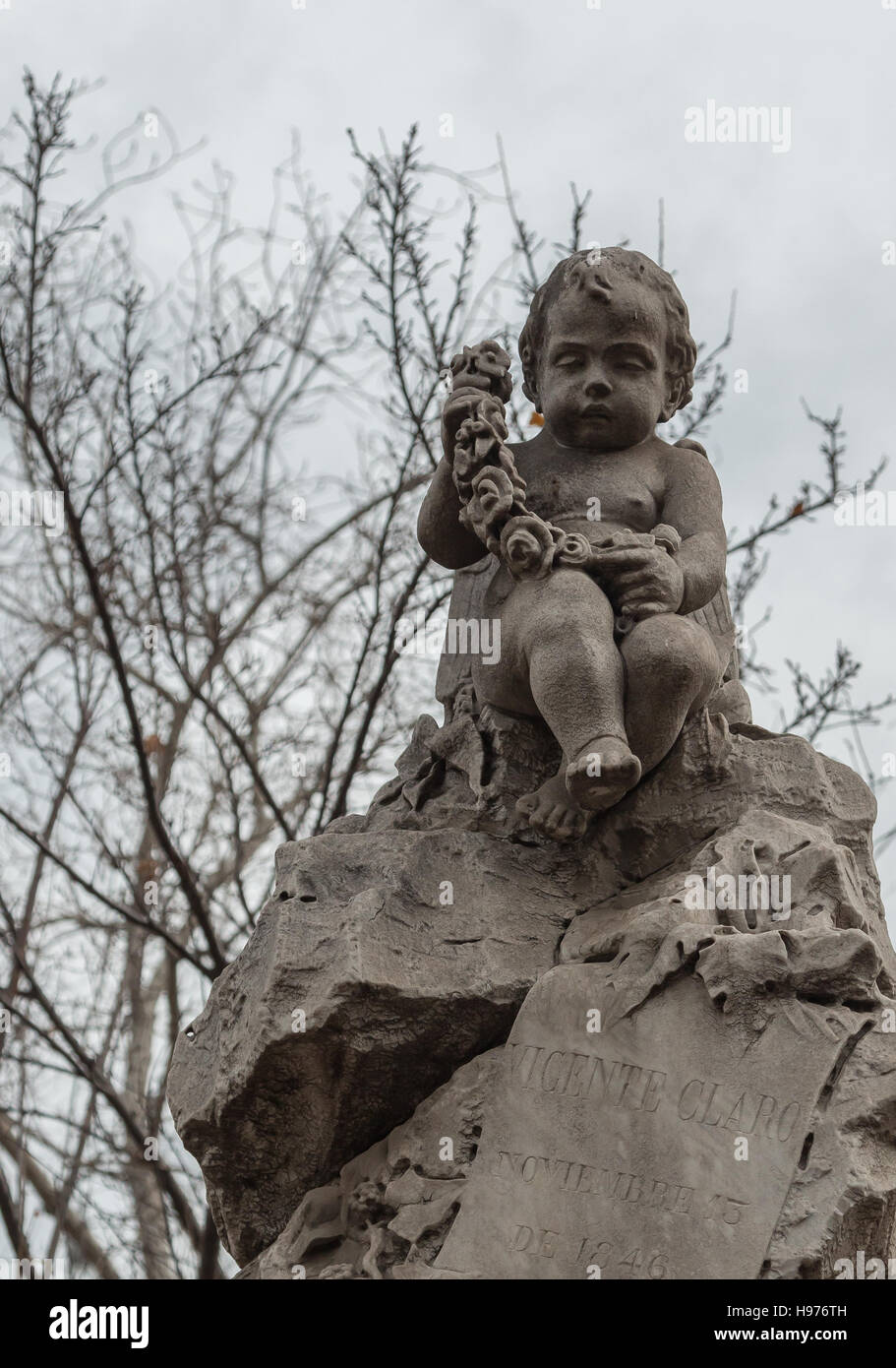 Statue in the National Cemetery (Cementerio General de Santiago), Santiago, Chile Stock Photo