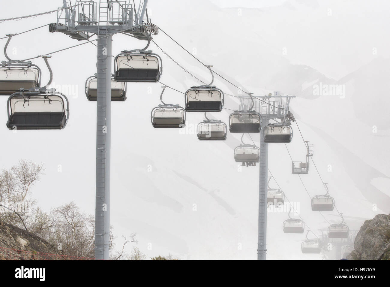 Cableway. Krasnaya Polyana. Sochi. Russia Stock Photo