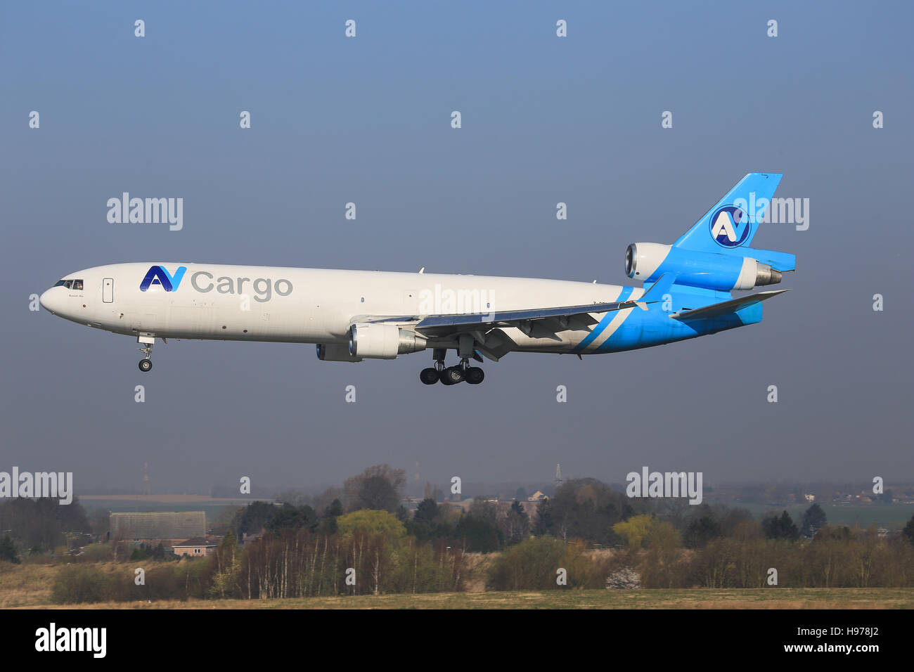 Liege/Netherland August 29, 2015: MD11 from AV at Liege Airport Stock Photo