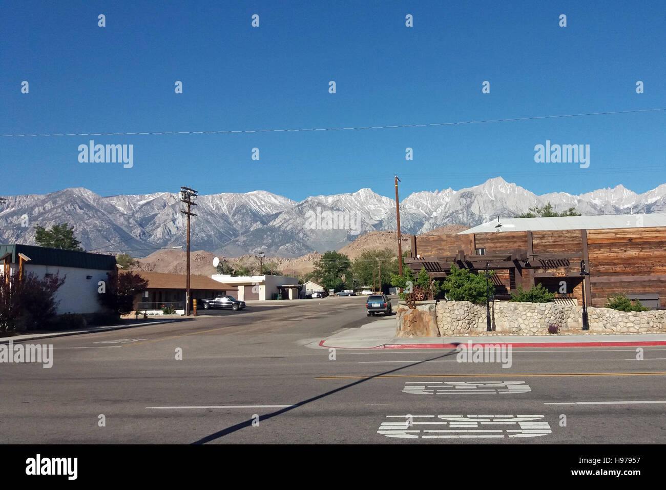 Sierra Nevada from Lone Pine, California Stock Photo