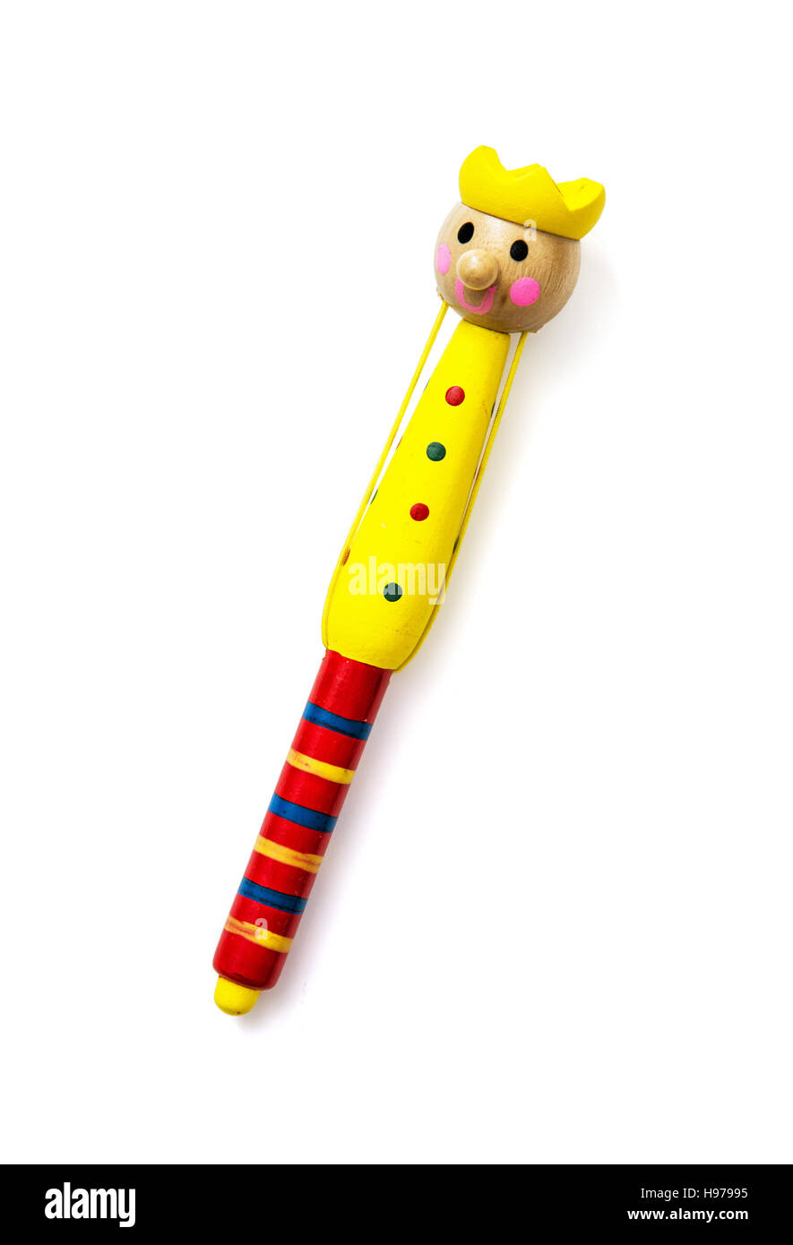 Colorful Childish Funny Pen Isolated On The White Background Office Supplies Beginning Of The 