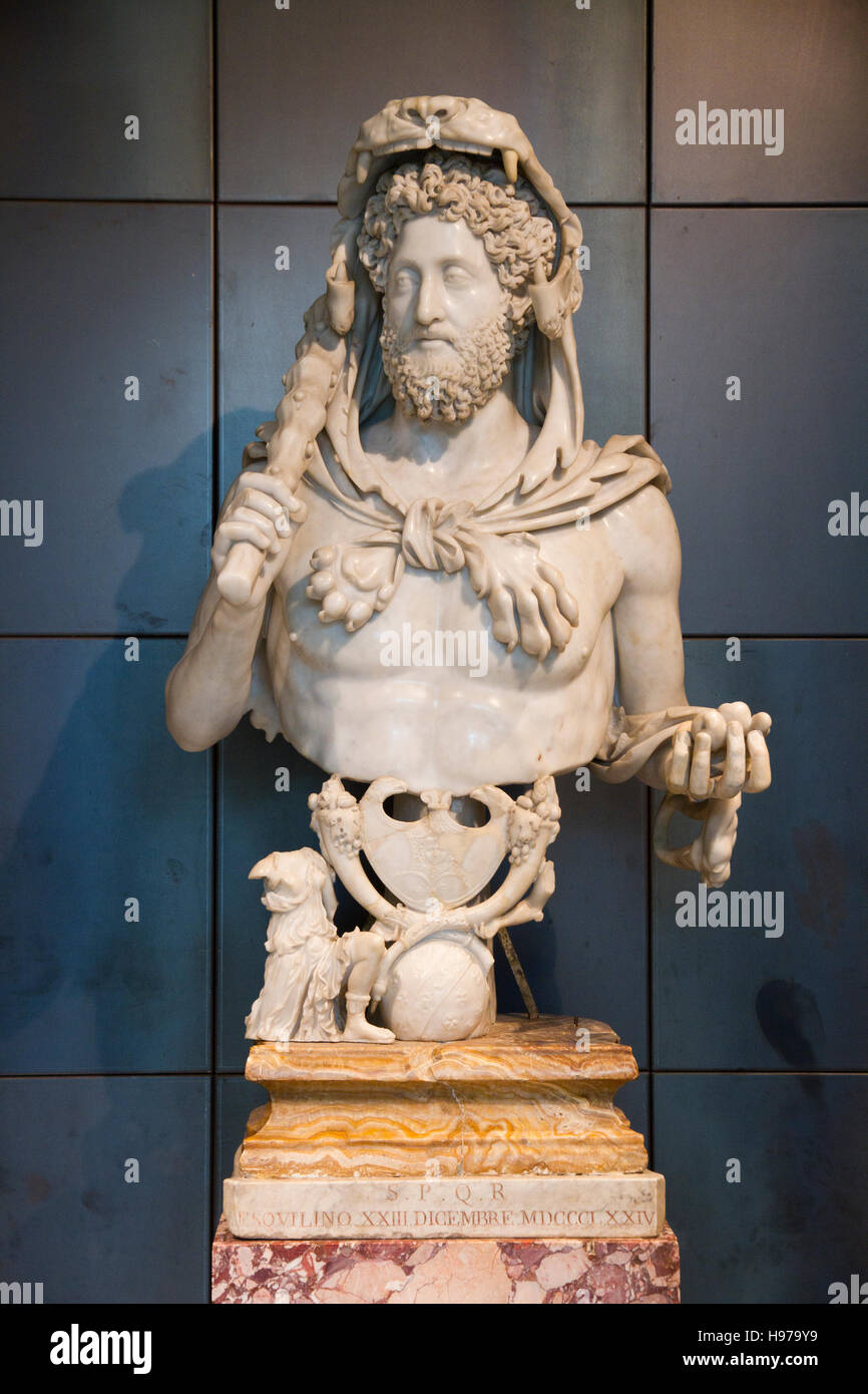 Marble statue capitoline museums, musei capitolini, Rome, italy, art heritage touristic landmark Stock Photo