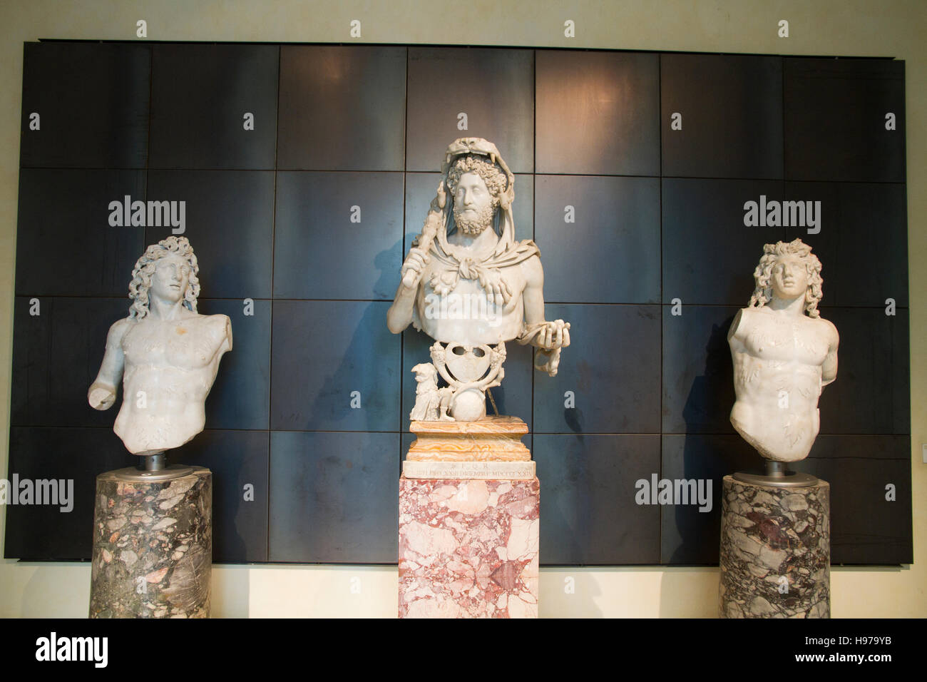 Marble statues capitoline museums, musei capitolini, ancient art Rome
