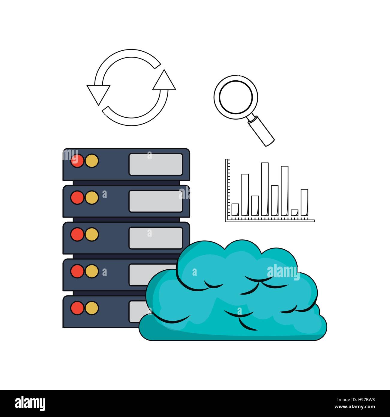 Data center related icons hi-res stock photography and images - Alamy