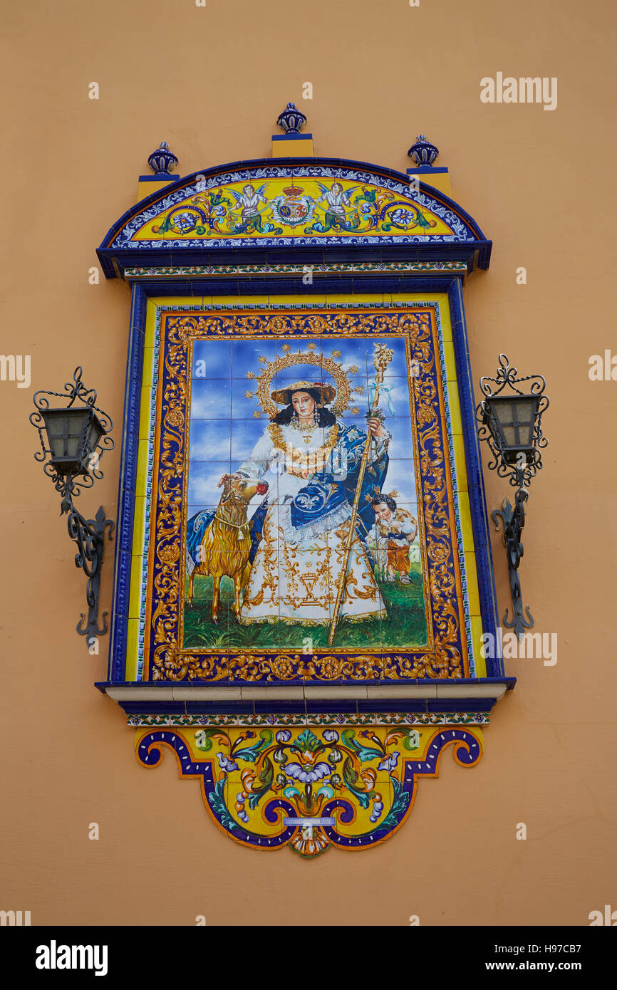 Seville Santa Ana church in Spain at Triana barrio of Sevilla andalusia ...