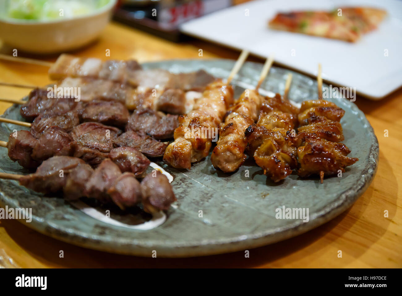 grilled chicken hearts, yakitori japan food style Stock Photo Alamy