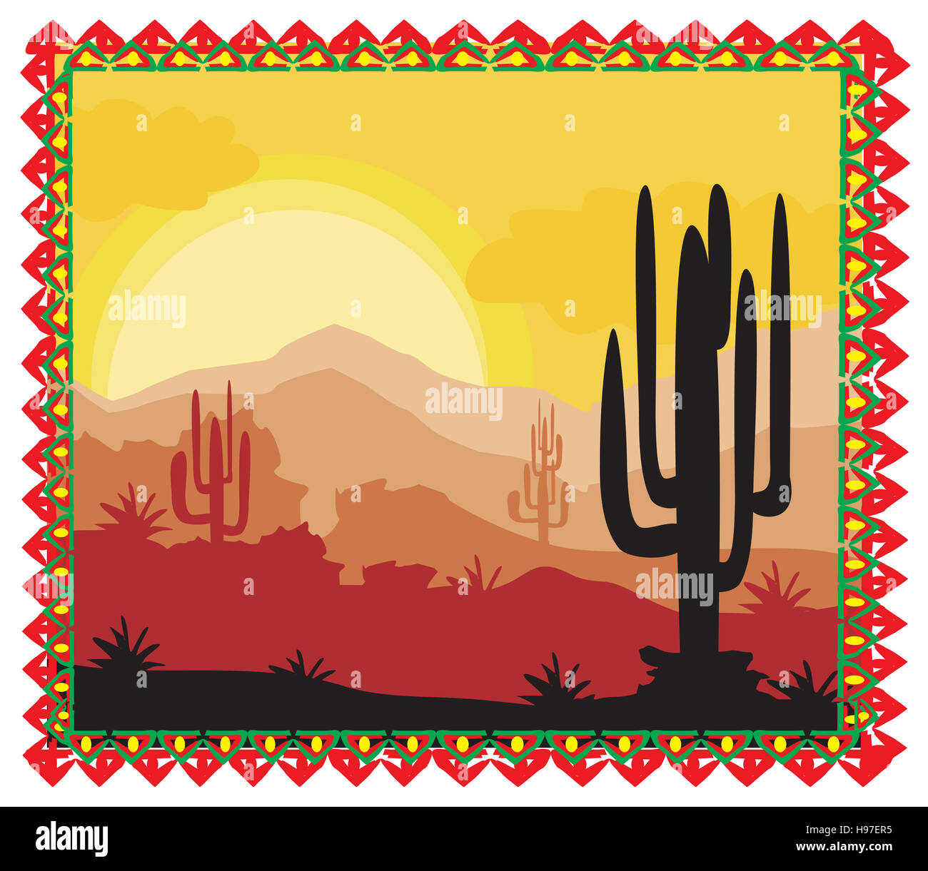 Desert wild nature landscape with cactus Stock Photo - Alamy
