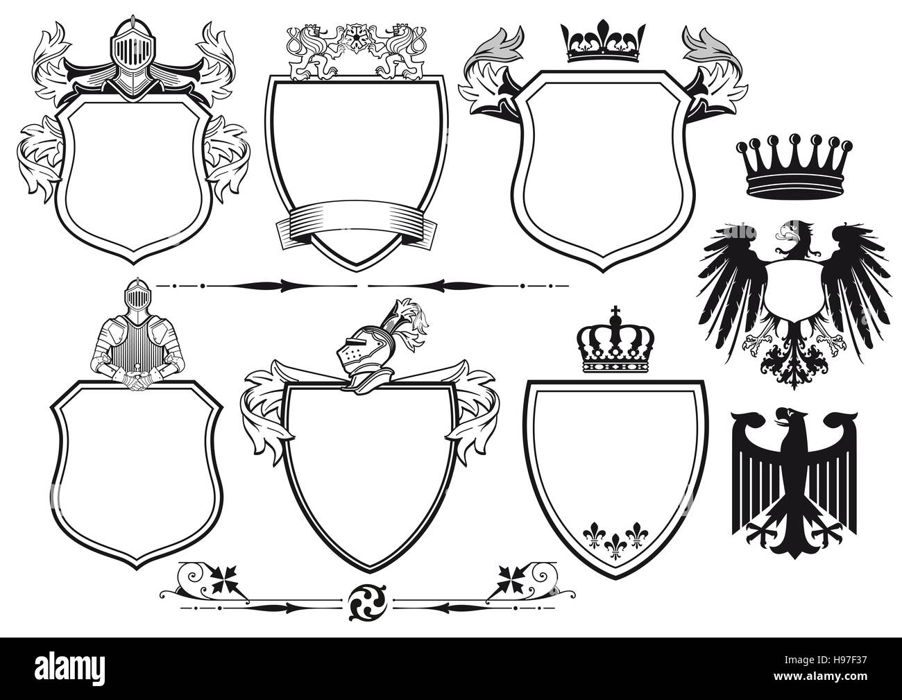 Royal Knights Coat of Arms Stock Photo