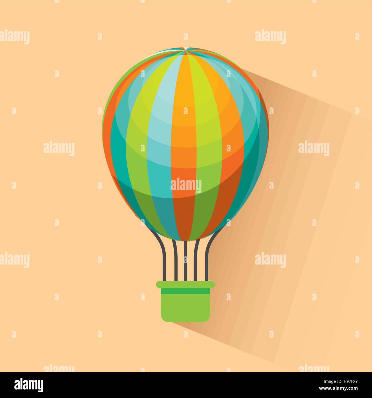 air balloon icon over yellow background. colorful design. vector illustration Stock Vector