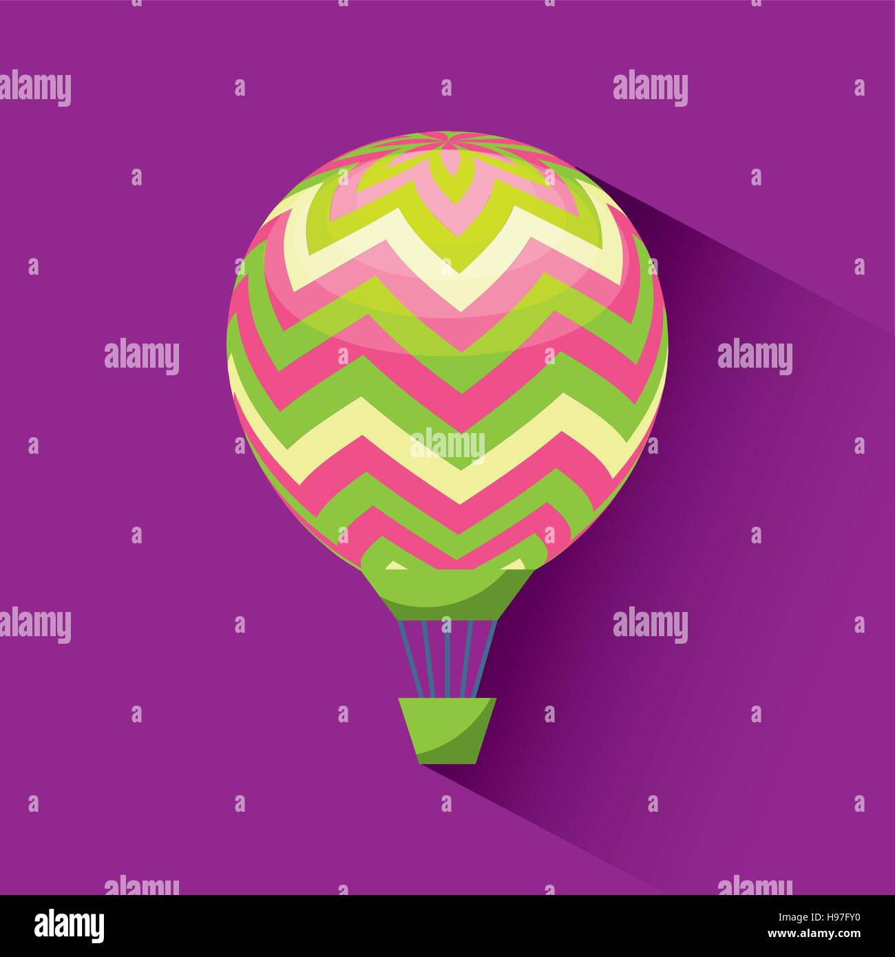 air balloon icon over purple background. colorful design. vector illustration Stock Vector
