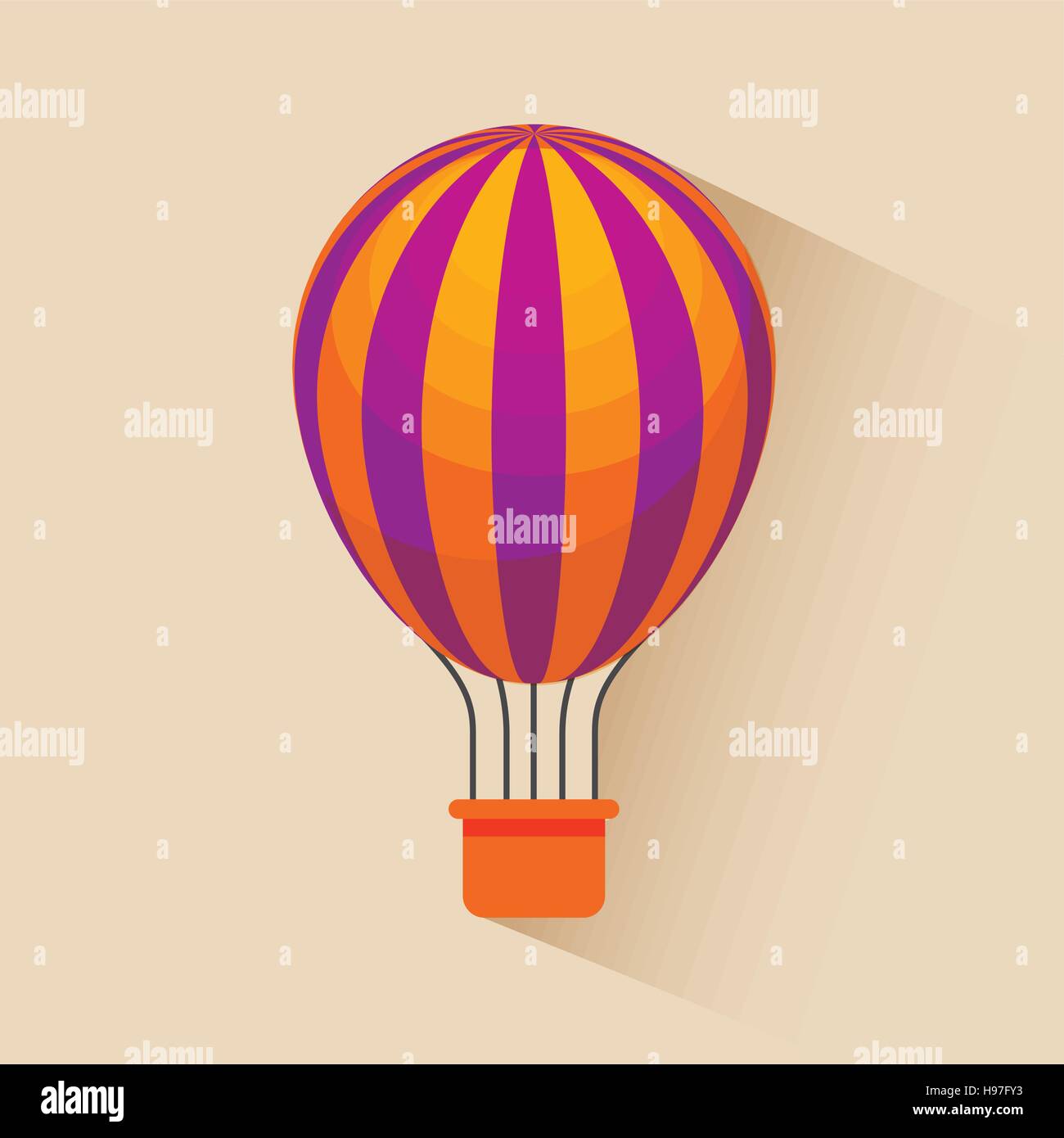 air balloon icon over yellow background. colorful design. vector illustration Stock Vector